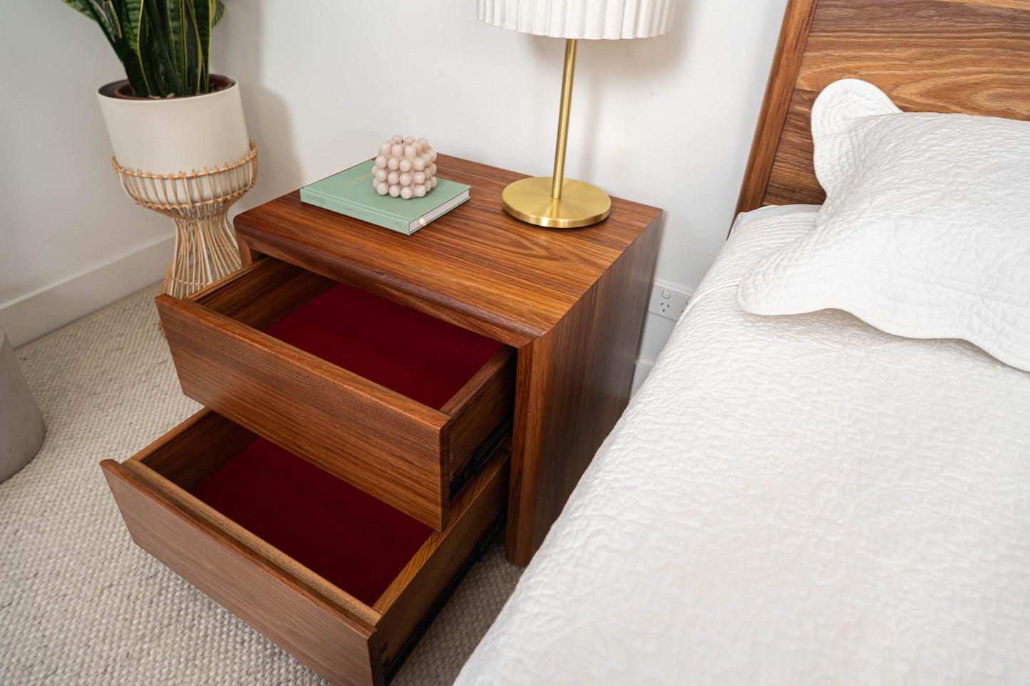Yakka Blackwood Heritage Bedside Table (2 Drawer)