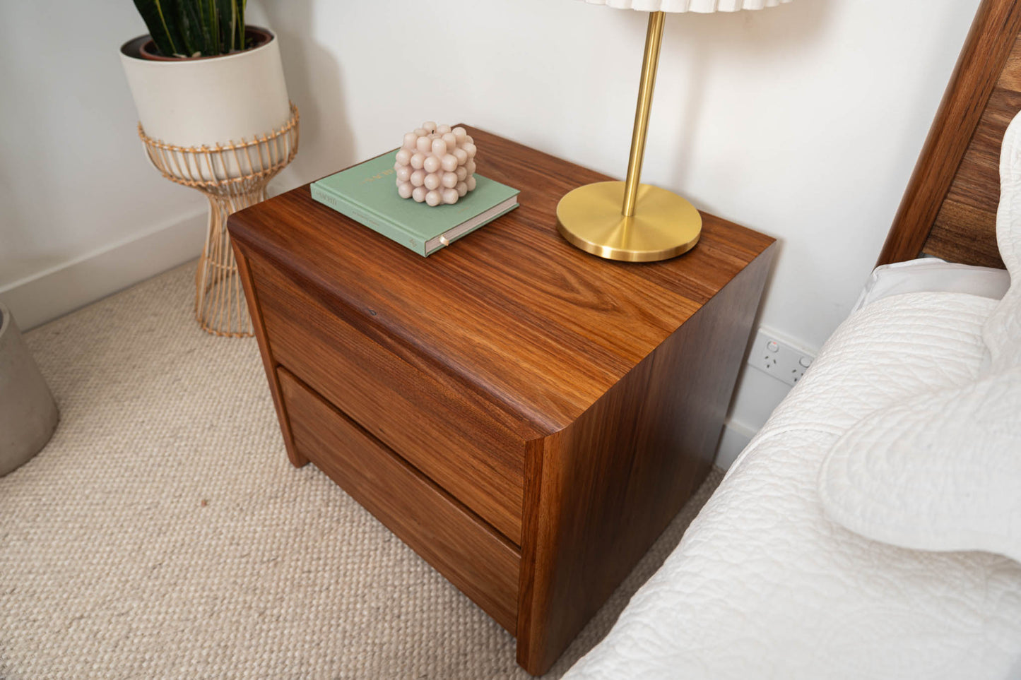 Yakka Blackwood Heritage Bedside Table (2 Drawer)