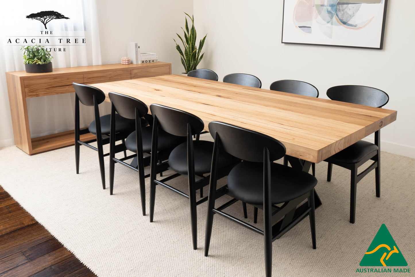 NEW 3.0m Onyx Solid Messmate Hardwood Dining Table - Made in Australia