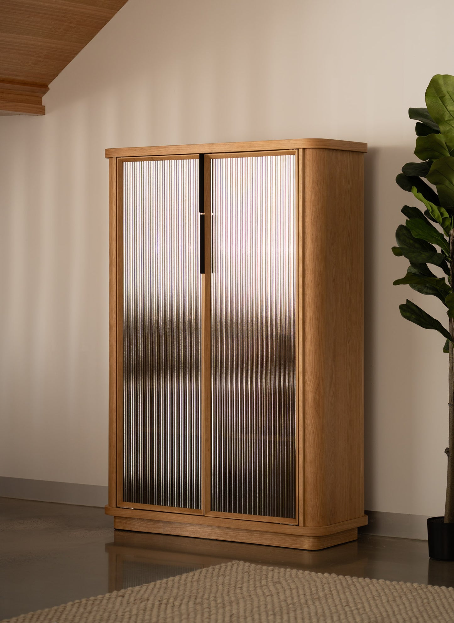Asha American Oak Wine Cabinet