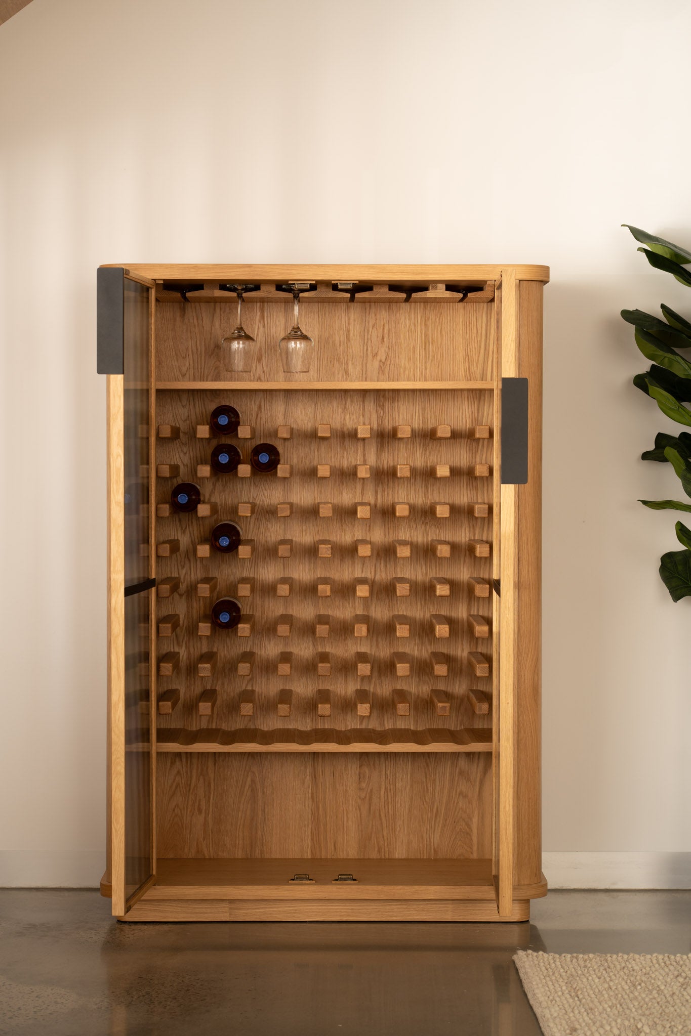 Asha American Oak Wine Cabinet