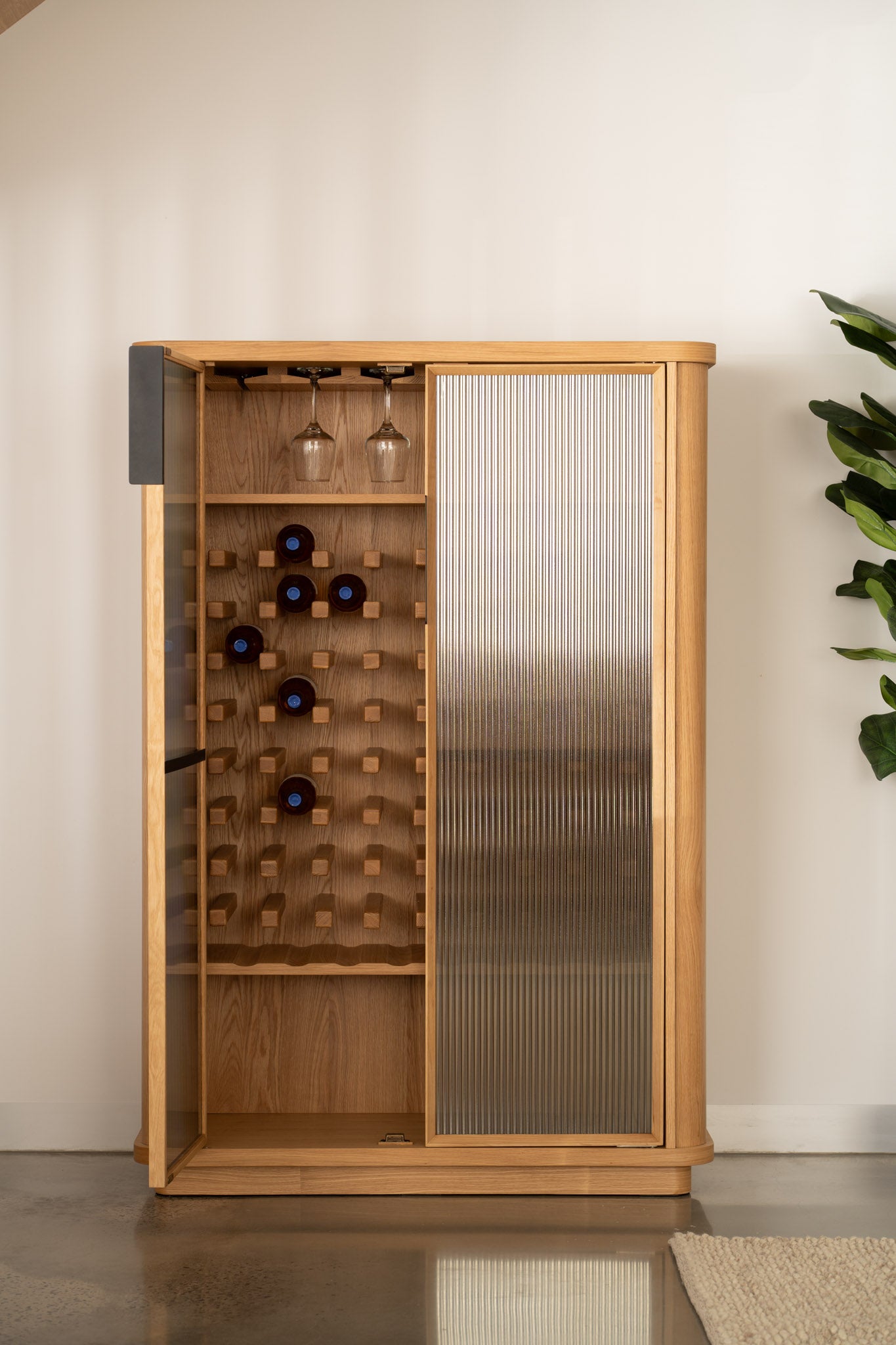 Asha American Oak Wine Cabinet