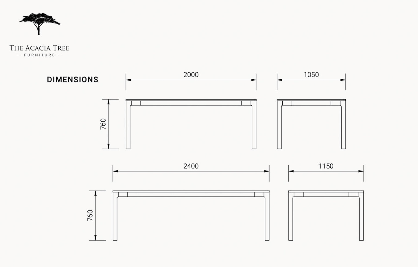 Achilles Solid American Oak Dining Table