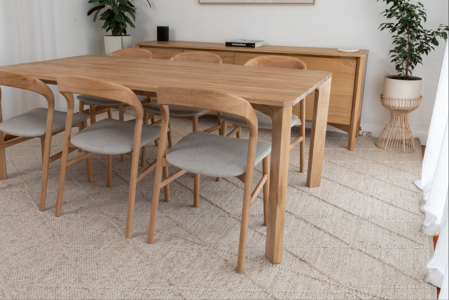 Freya Solid American Oak Upholstered Dining Chair