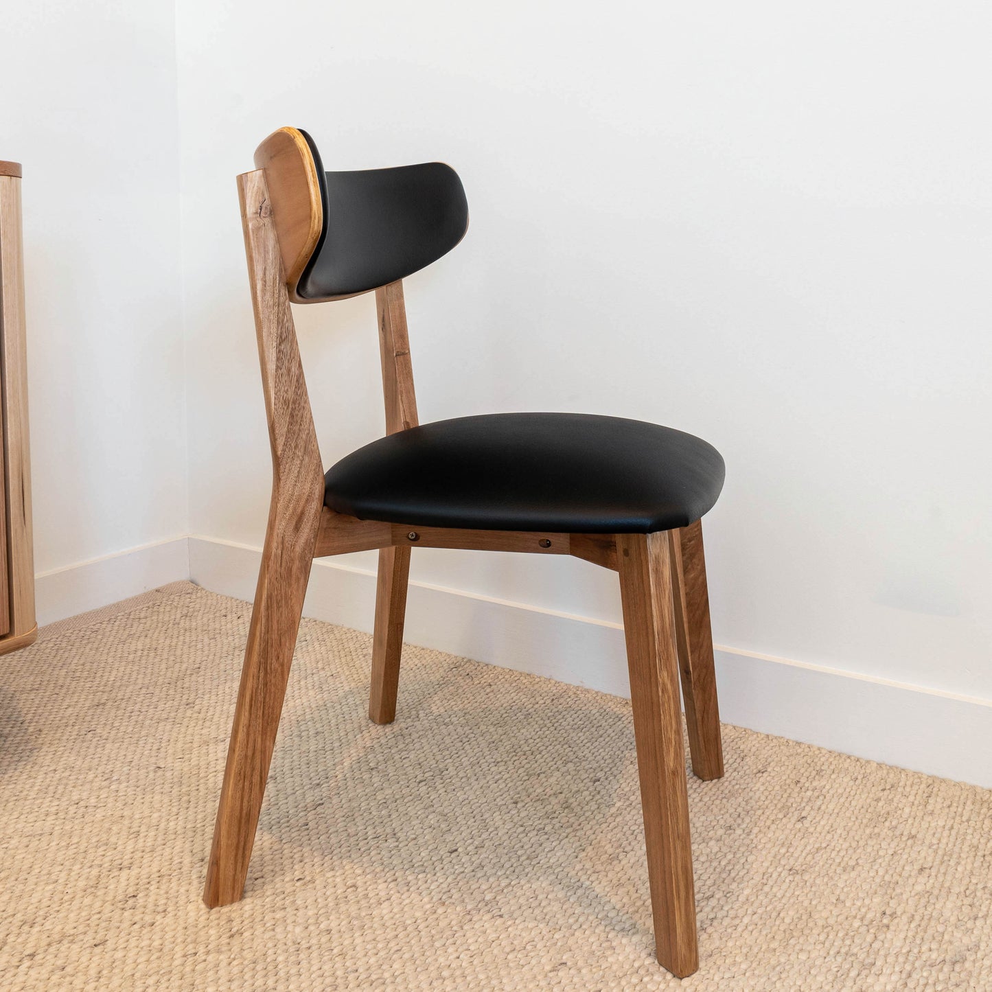 Oslo Black PU Australian Hardwood Dining Chair