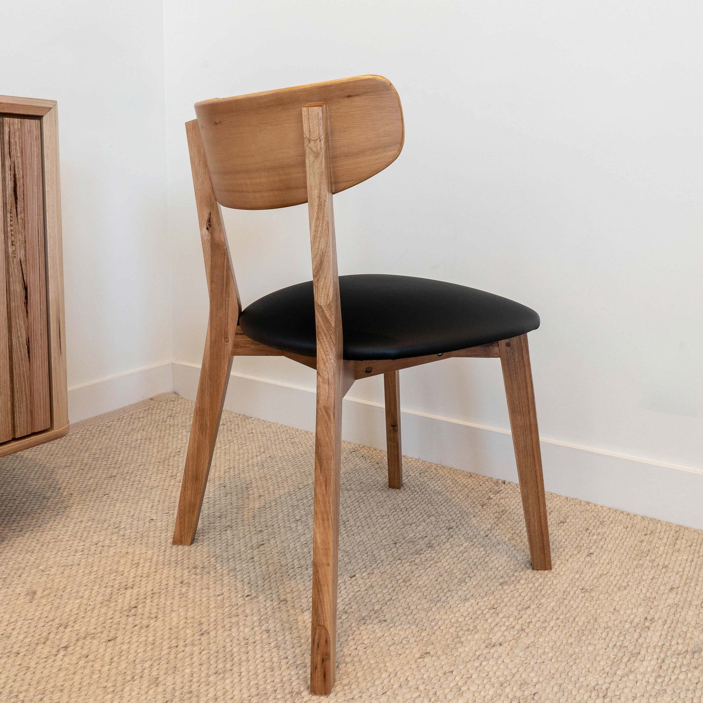 Oslo Black PU Australian Hardwood Dining Chair