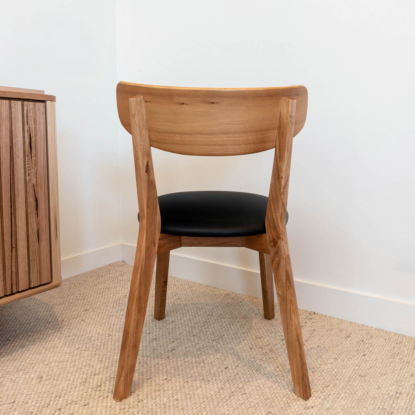 Oslo Black PU Australian Hardwood Dining Chair