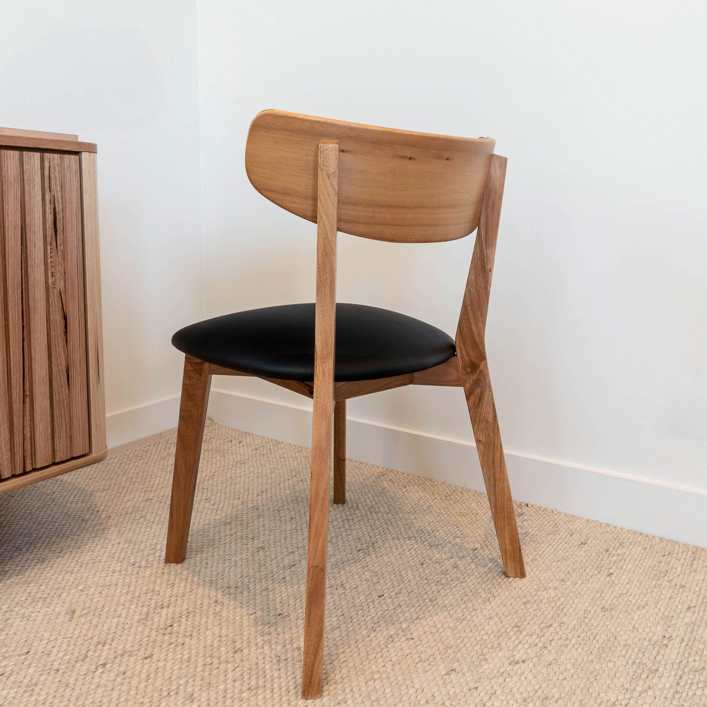 Oslo Black PU Australian Hardwood Dining Chair