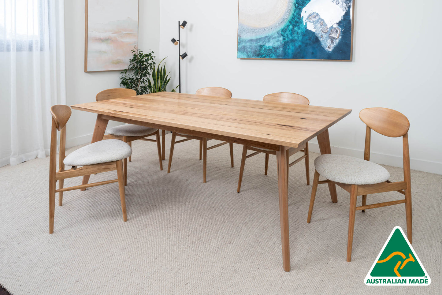 Layla Solid Australian Messmate Hardwood Dining Table - Made in Australia