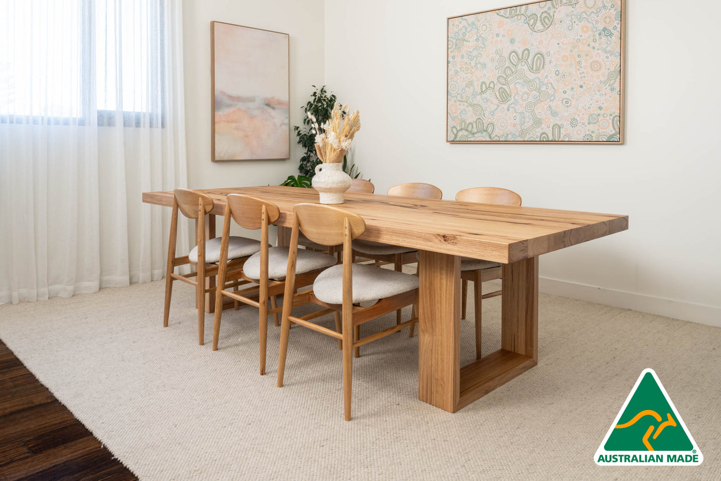 Osaka™️ (Natural) Solid Messmate Dining Table - Made in Australia