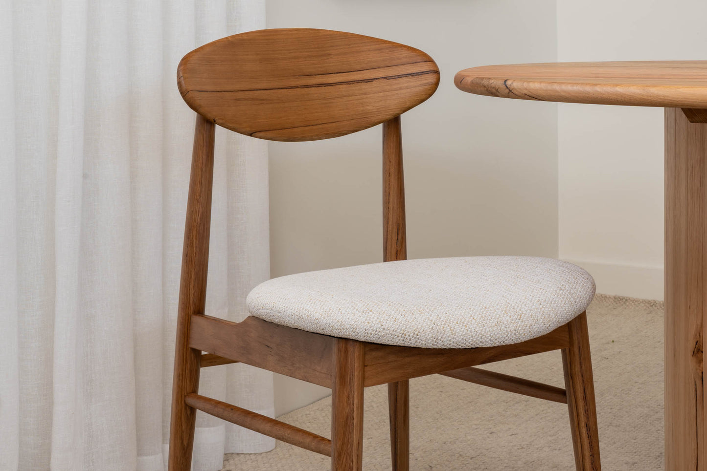 Ex Demo Lotus American Oak Dining Chair Upholstered Seat Set of 2