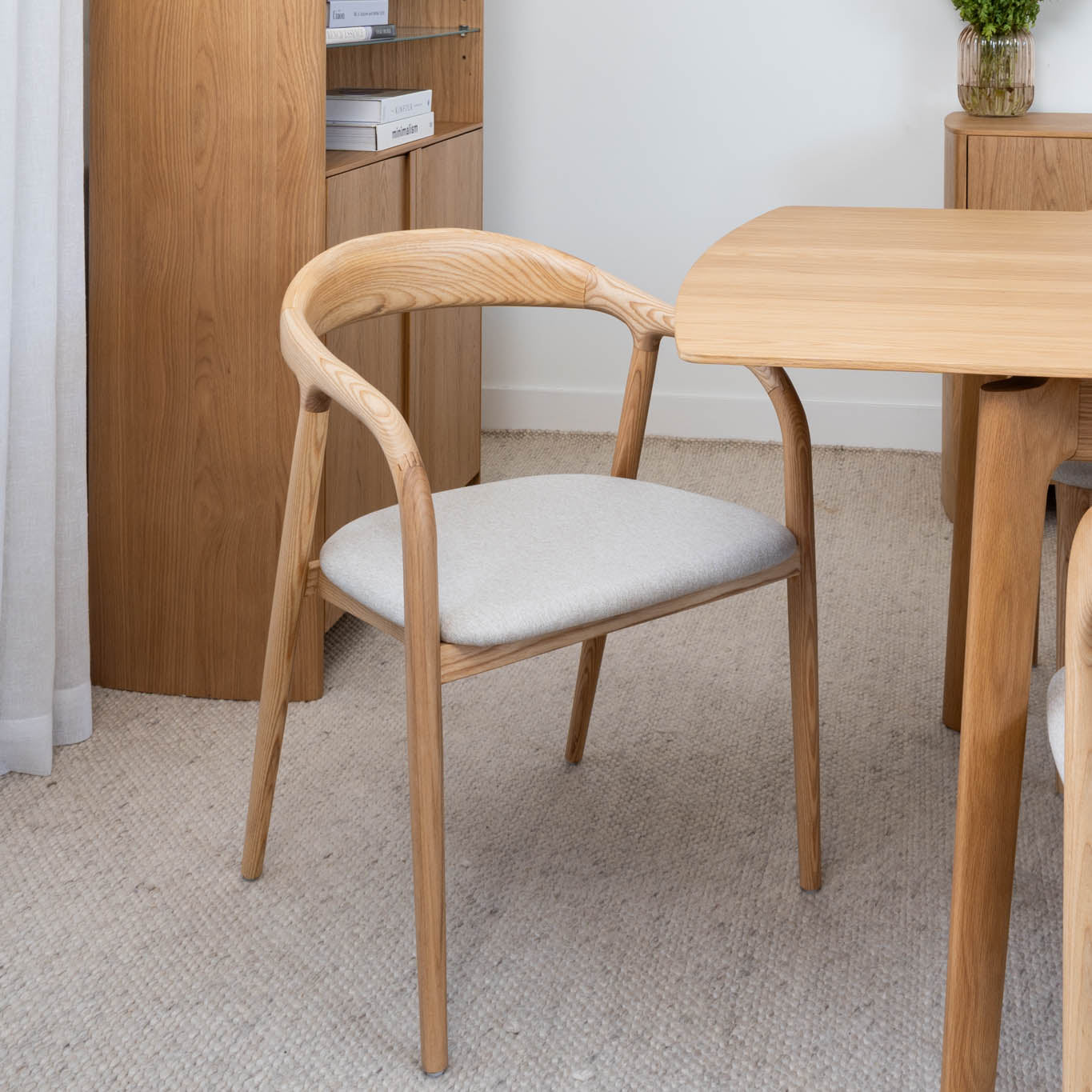Chelsea Solid American Ash Oak Hardwood Dining Arm Chair