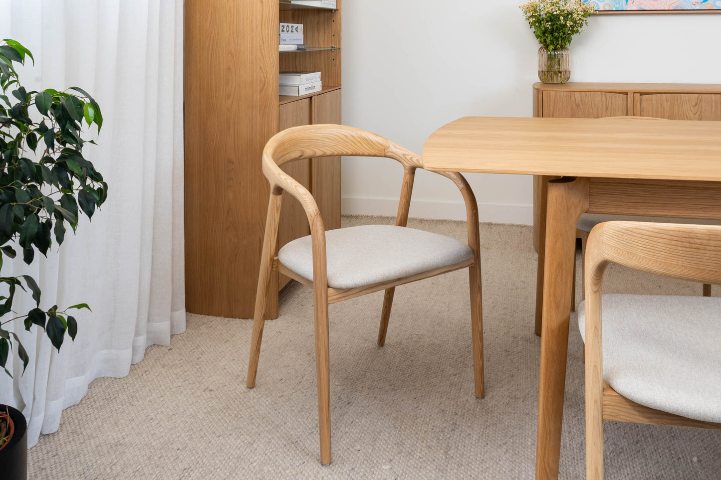 Chelsea Solid American Ash Oak Hardwood Dining Arm Chair