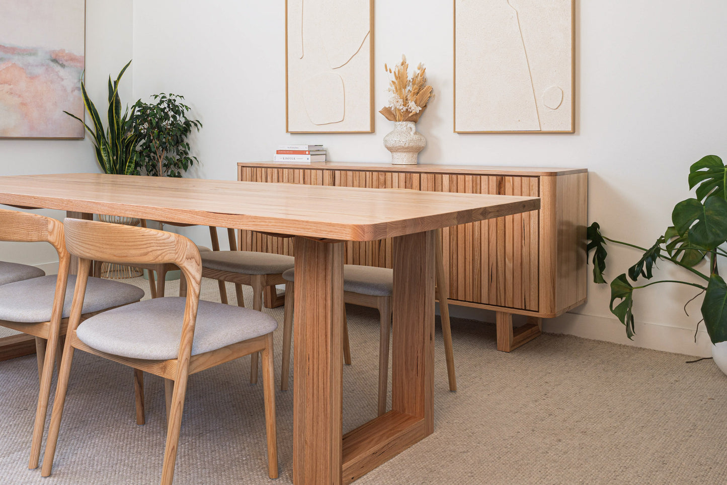 Hamilton Rounded 40mm Vic Ash Feature Dining Table - Made in Australia