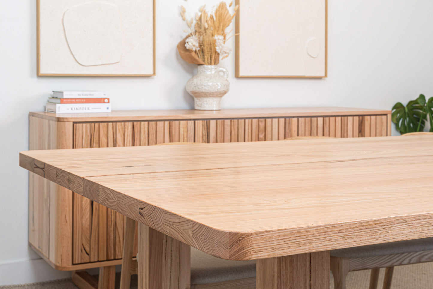 Hamilton Rounded 40mm Vic Ash Feature Dining Table - Made in Australia