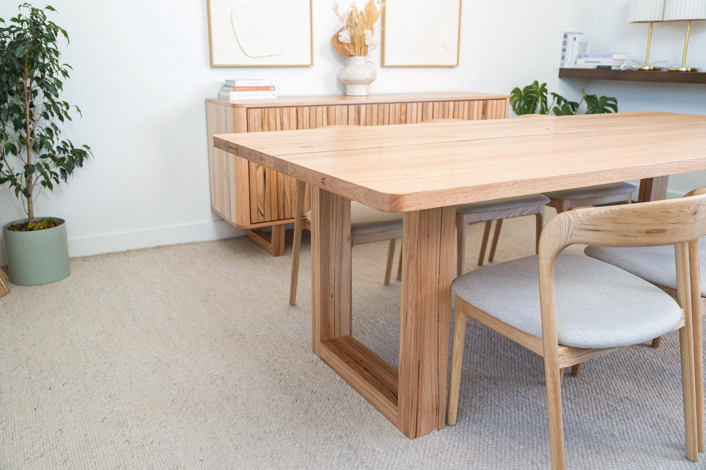Hamilton Rounded 40mm Vic Ash Feature Dining Table - Made in Australia