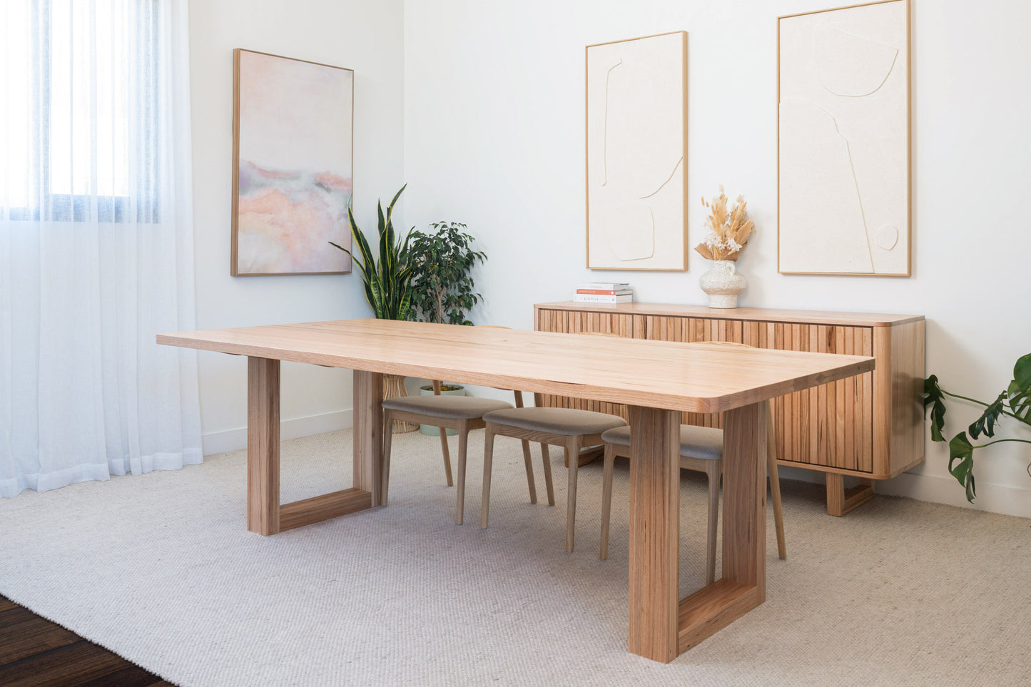 Hamilton Rounded 40mm Vic Ash Feature Dining Table - Made in Australia