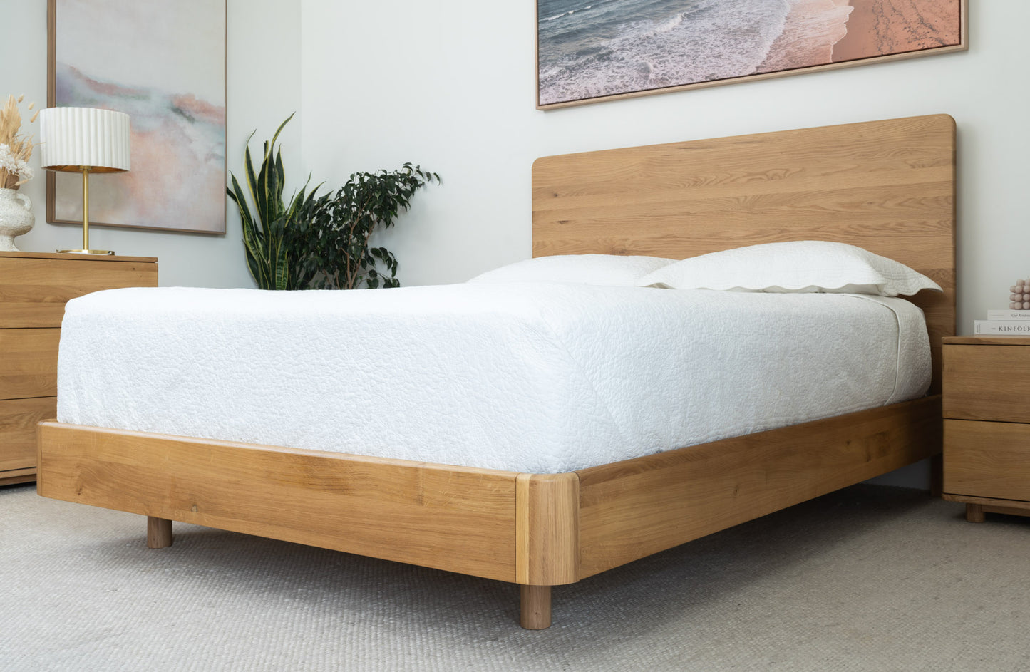 Solara Solid American Oak Bed Frame