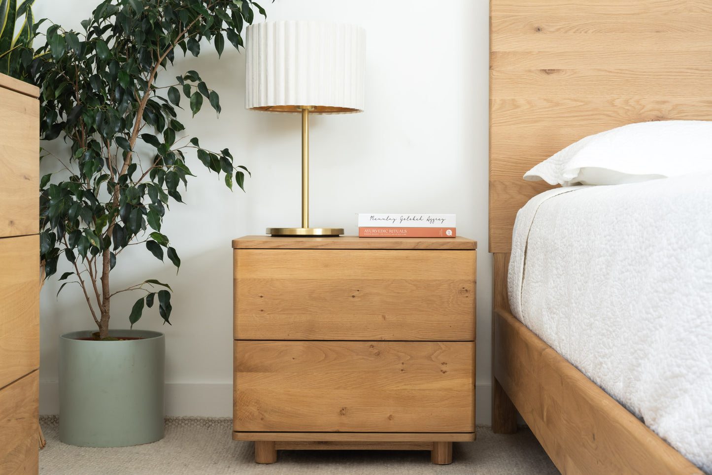 Solara Solid American Oak Bed Frame