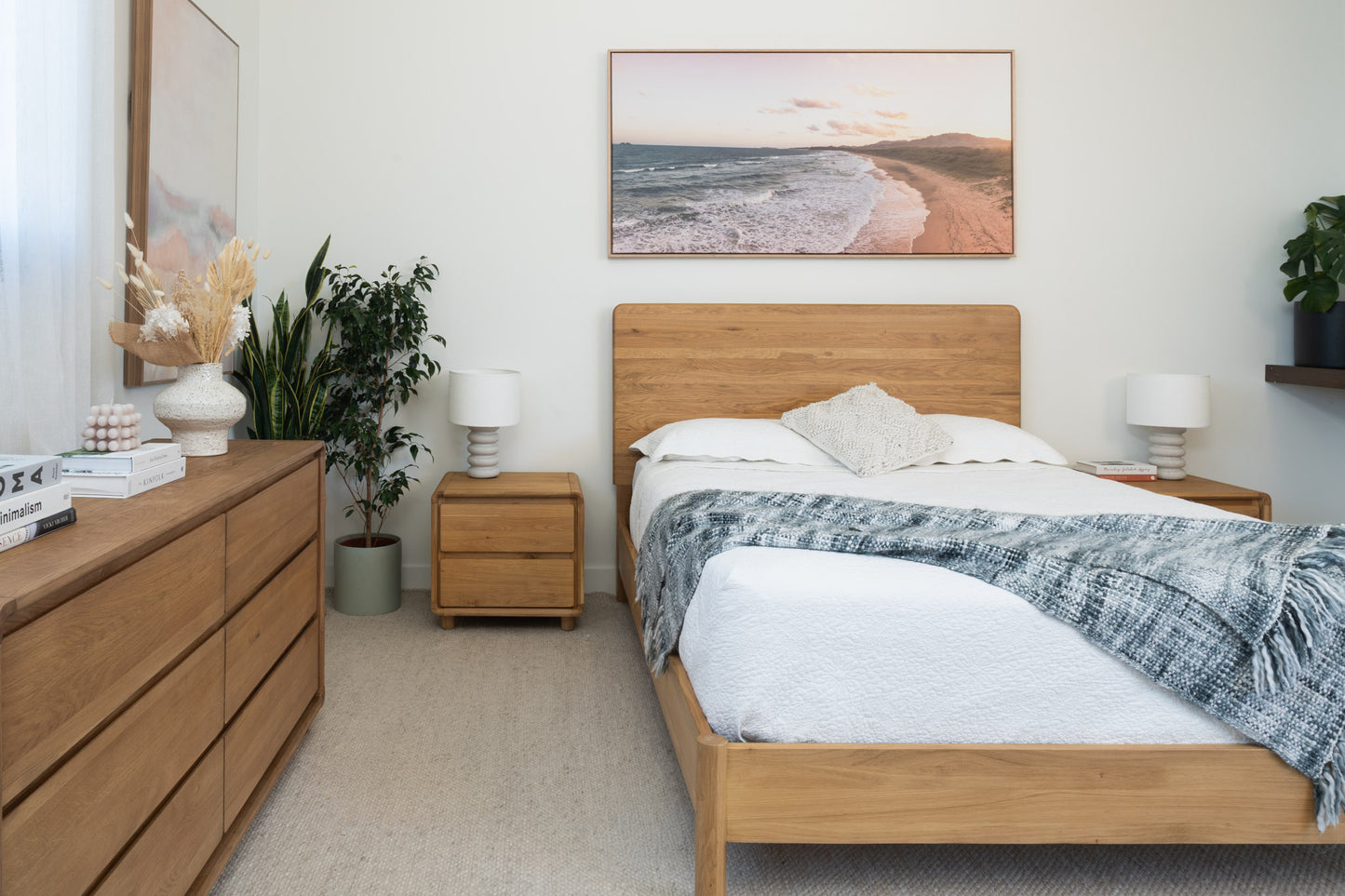 Solara Haven Solid American Oak Bedside Table