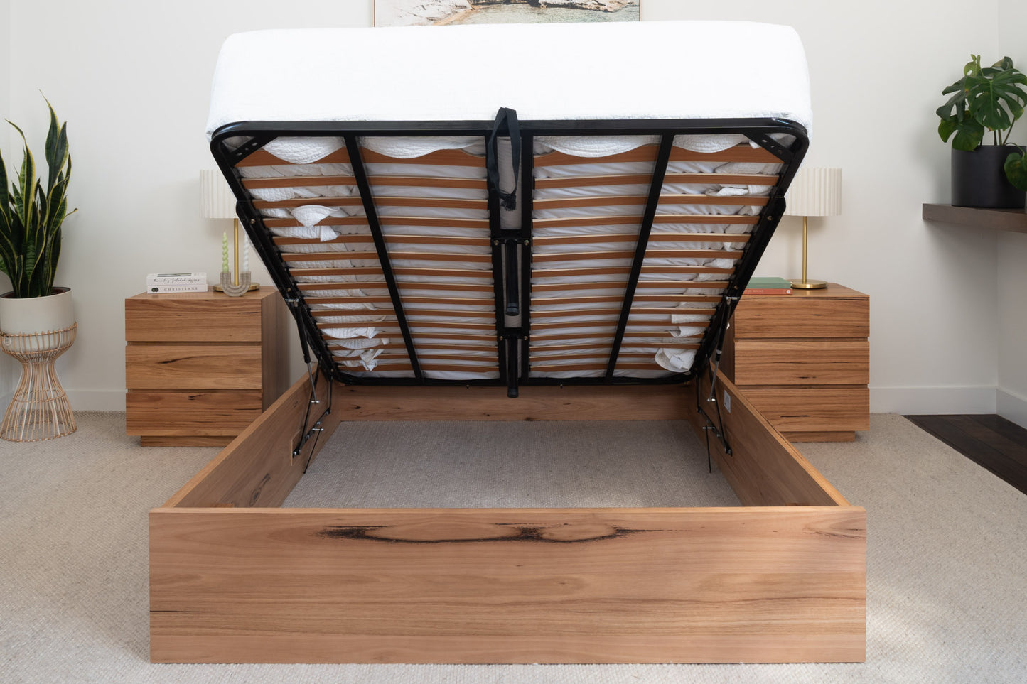 York Gas Lift Fully Solid Australian Bed Frame - Made in Australia