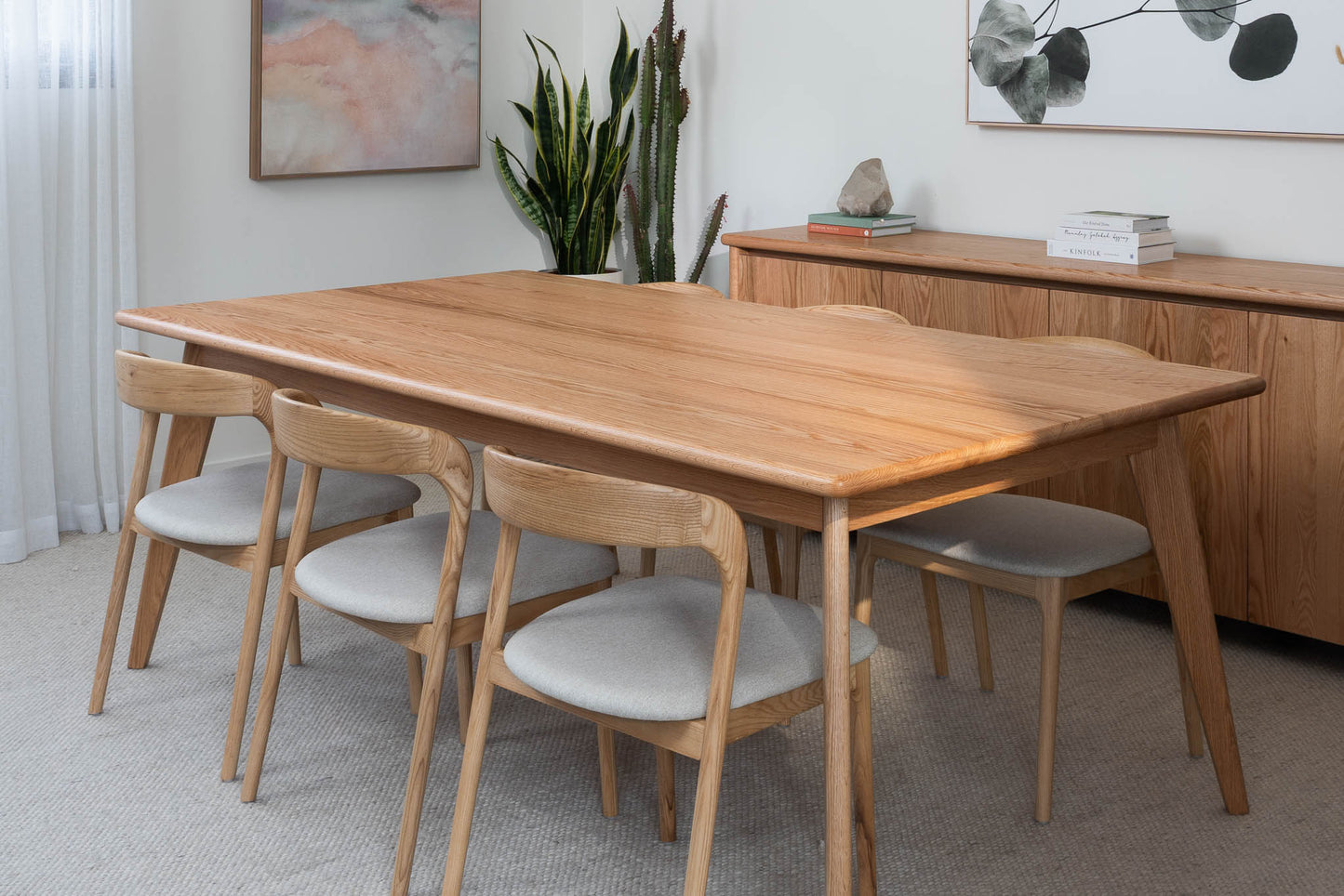 Layla Oak Hardwood Dining Table - Made in Australia