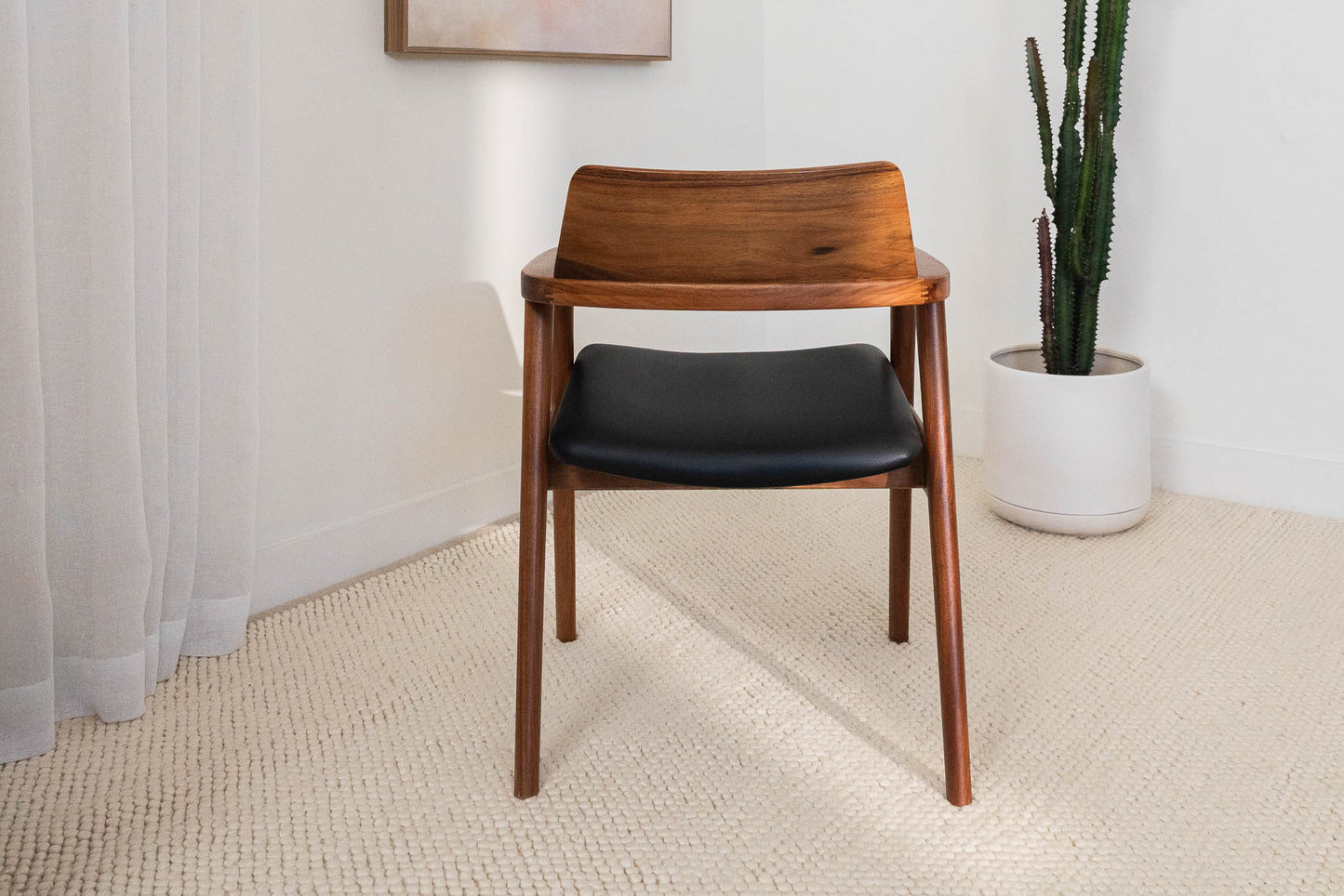 Muri Blackwood Dining Chair - Black PU