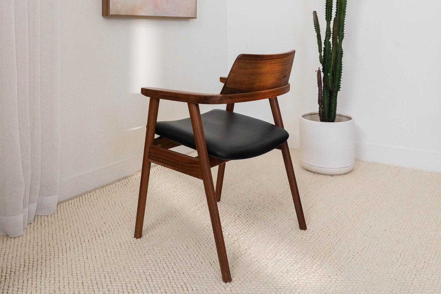 Muri Blackwood Dining Chair - Black PU
