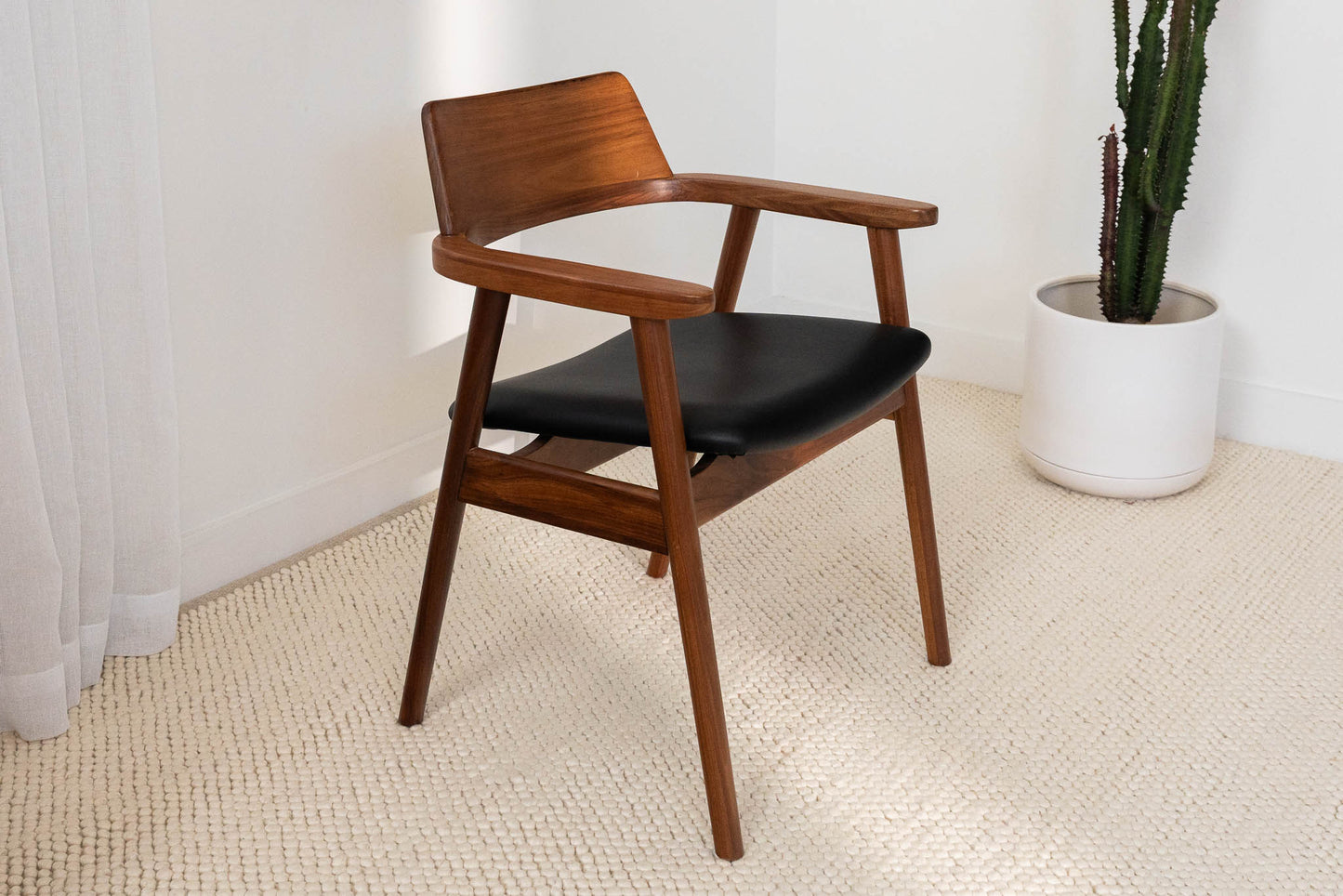 Muri Blackwood Dining Chair - Black PU