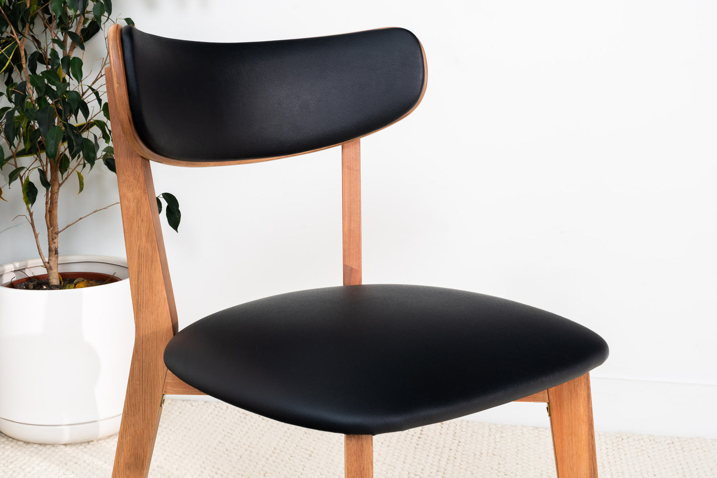 Oslo Black PU Australian Hardwood Dining Chair