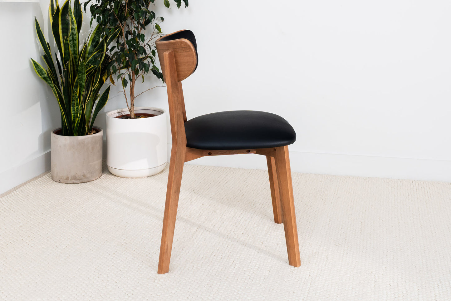 Oslo Black PU Australian Hardwood Dining Chair