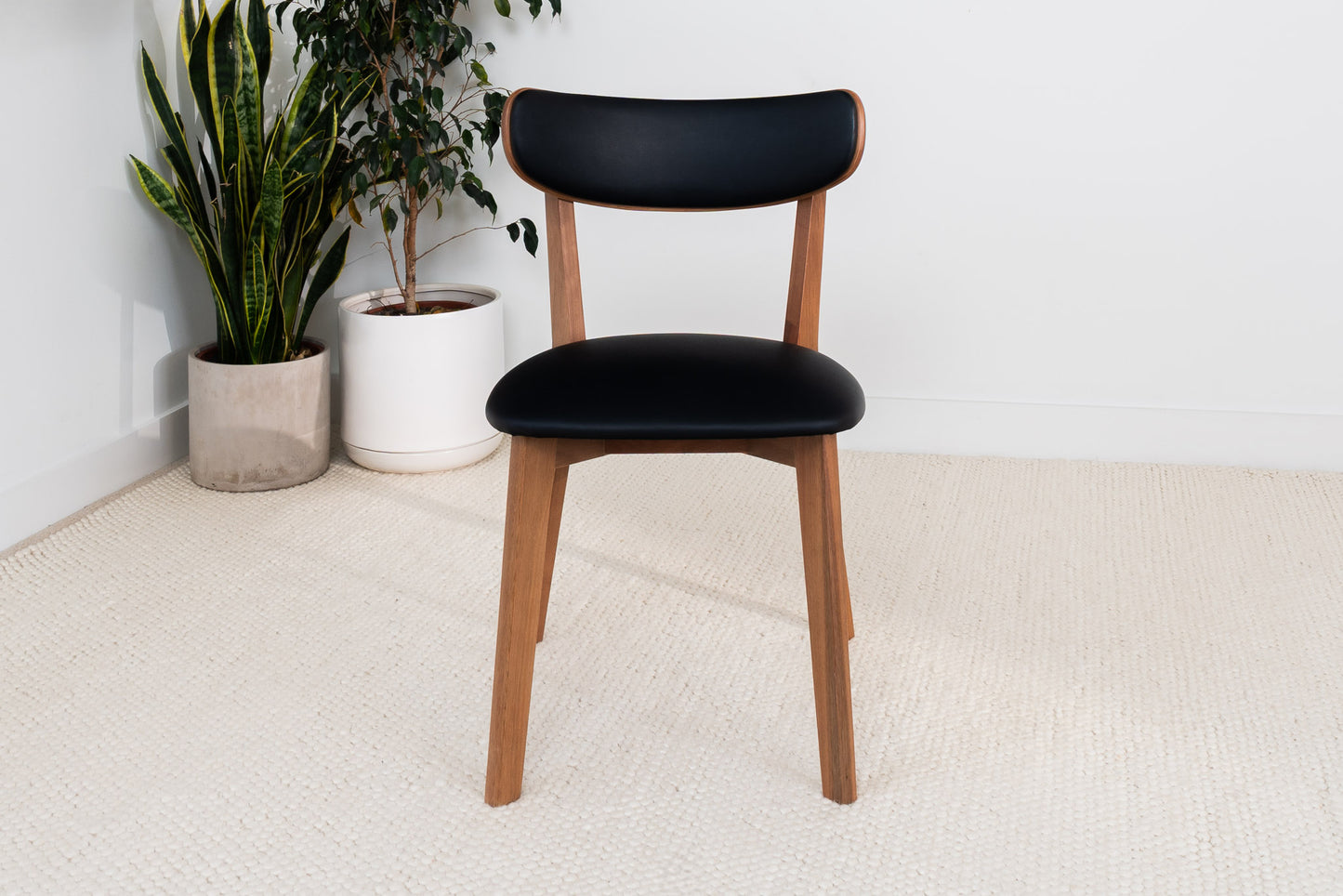 Oslo Black PU Australian Hardwood Dining Chair