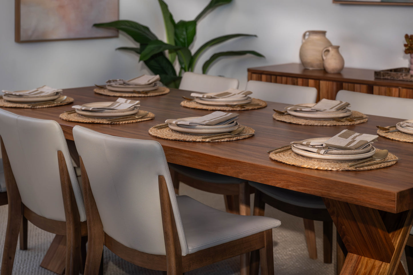 Ex Demo Set Of 6 Taba Leather Dining Chair