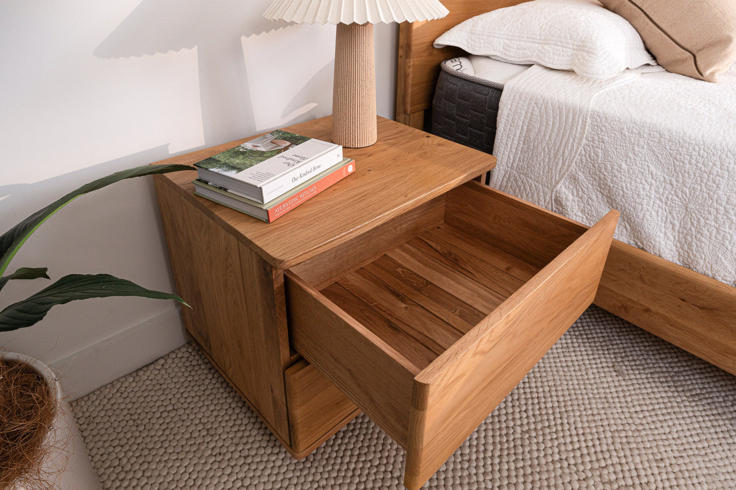 Solara American Oak Bedside Table