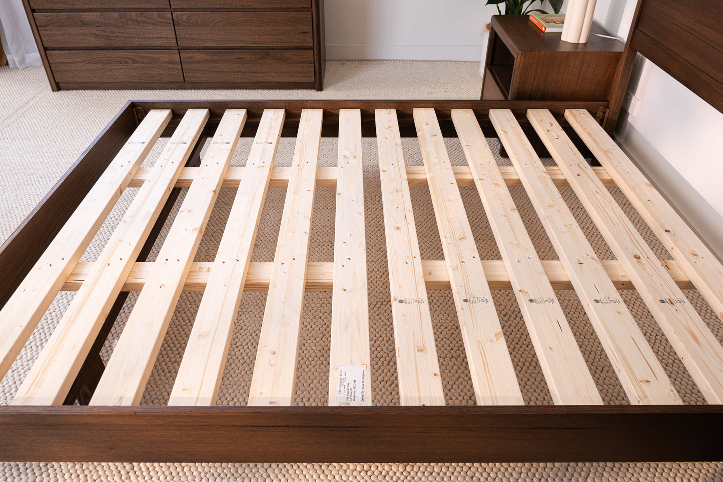 Yakka Tasmanian Oak Feature Grade Bed Frame (Smoked Walnut Stain)