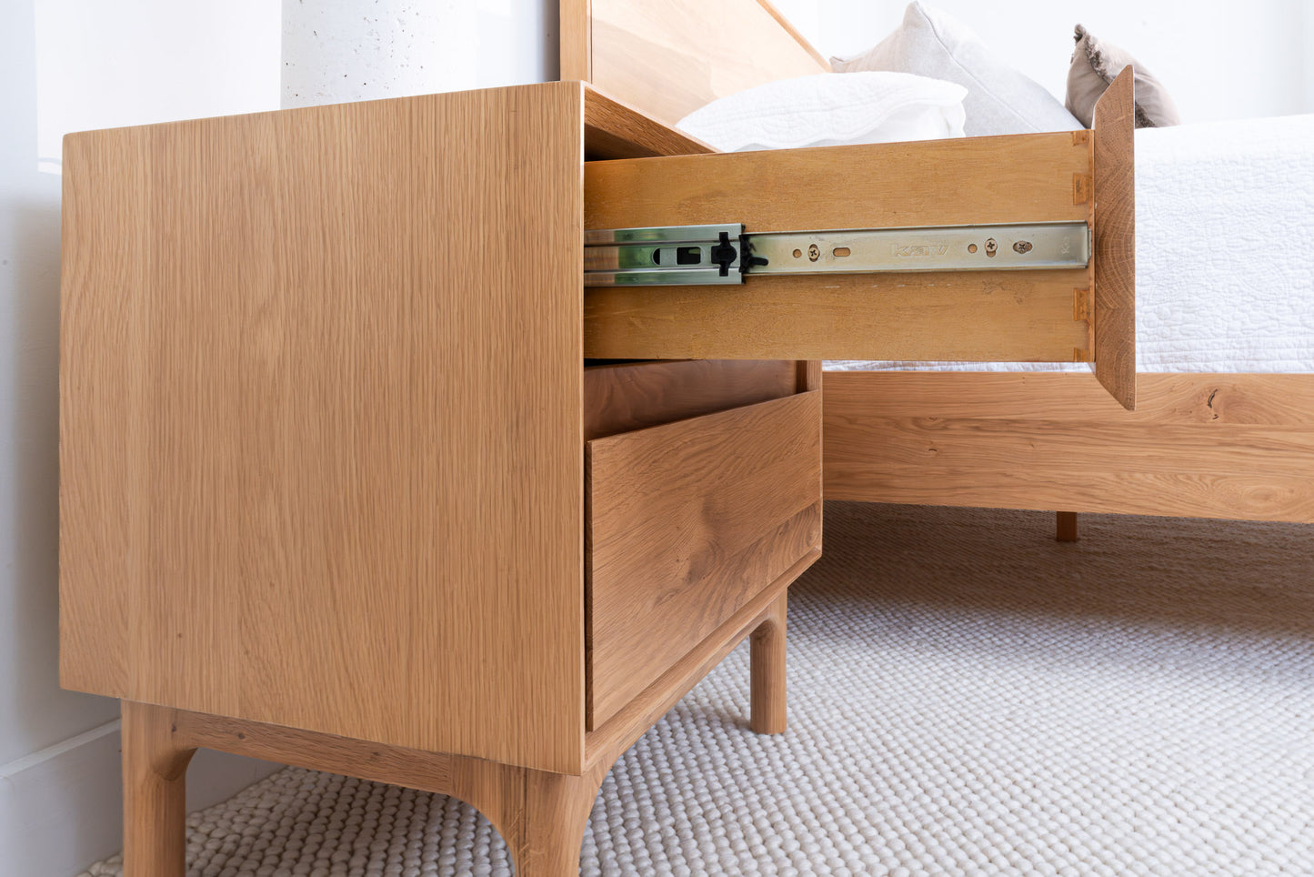 Emery American Oak Bedside Table