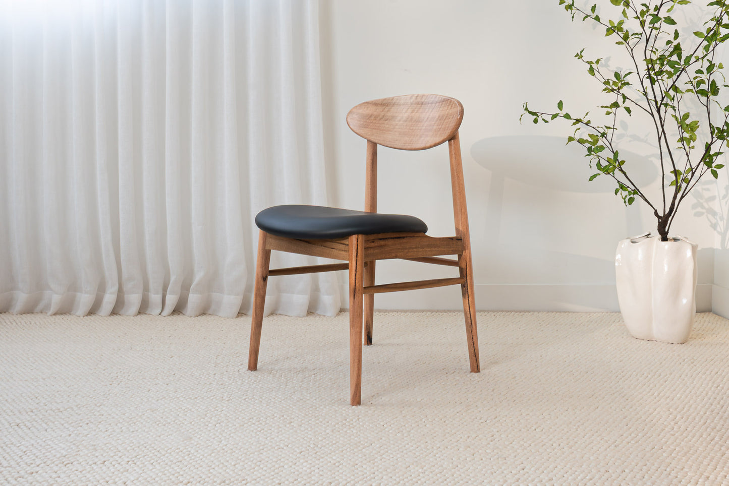 Eluna Marri Black PU Upholstered Dining Chair