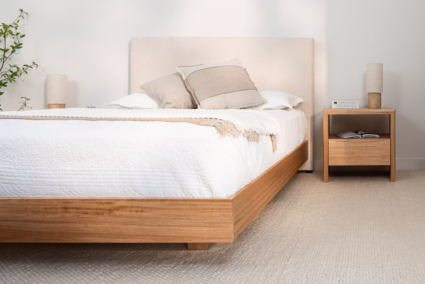 New Yakka Cloud Tasmanian Oak Feature Grade 1 Drawer Bedside Table