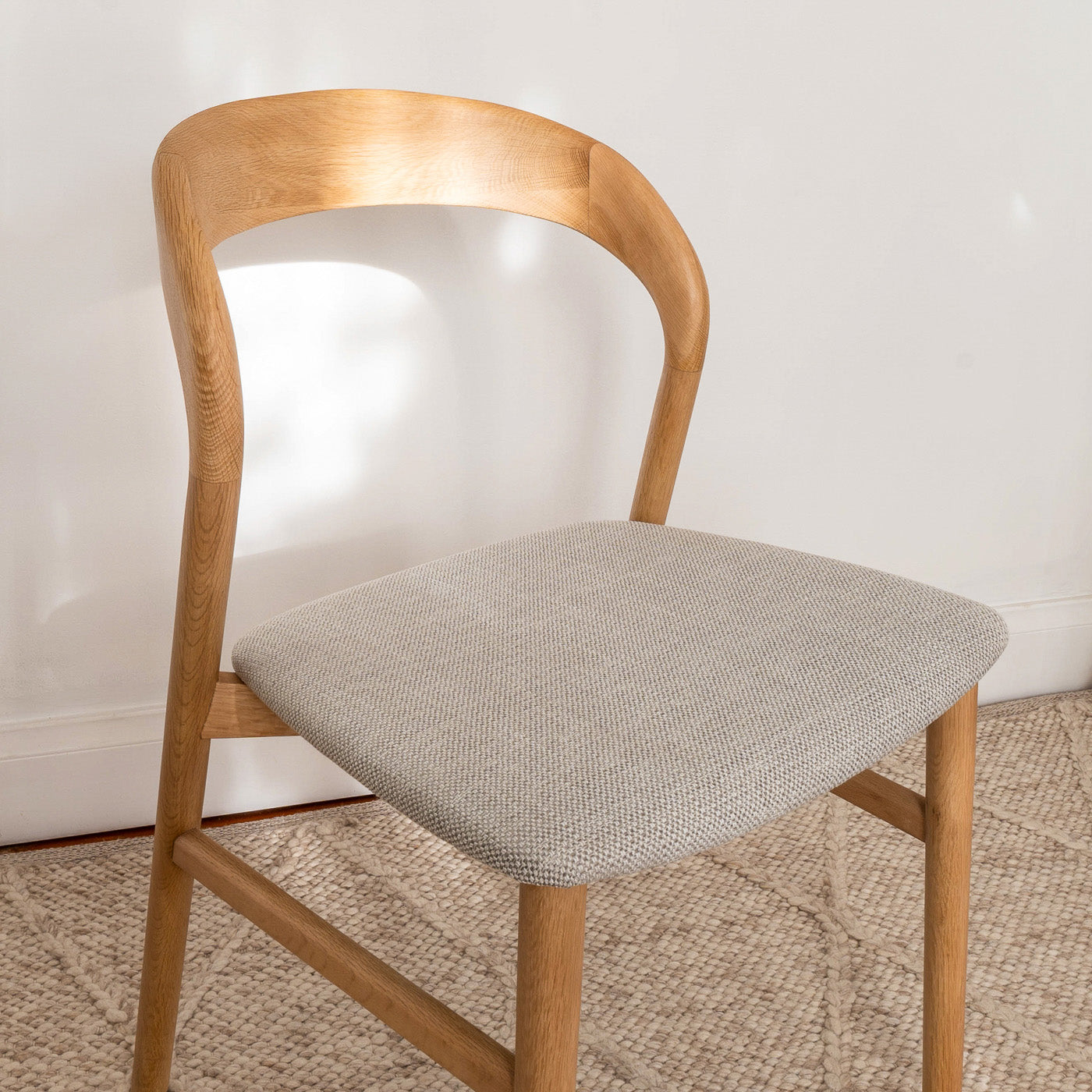 Freya Solid American Oak Upholstered Dining Chair