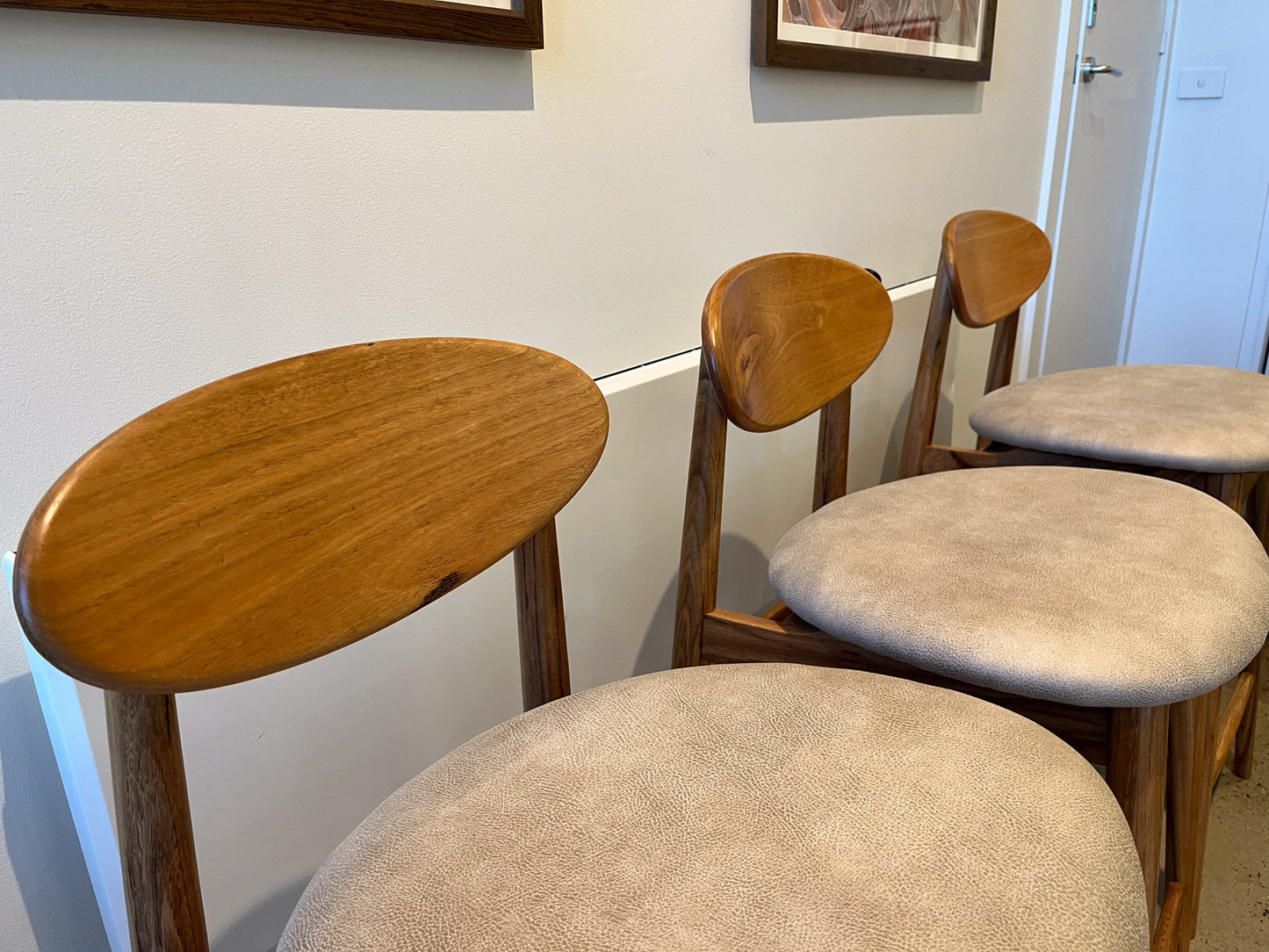 Brand New 3 x Lotus Solid Australian Blackbutt Hardwood Bar Stool