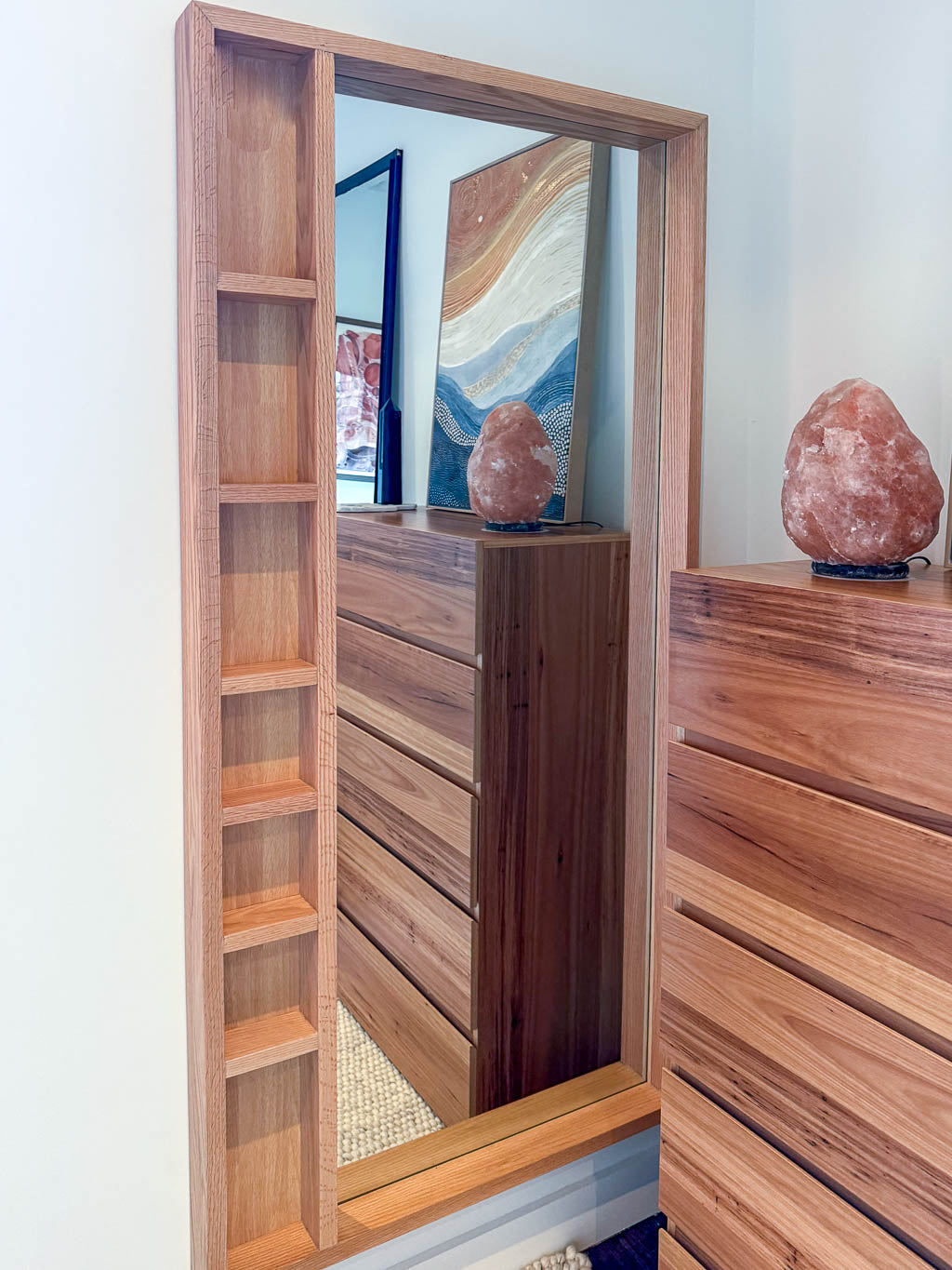 New York Solid American Oak Full Length Mirror