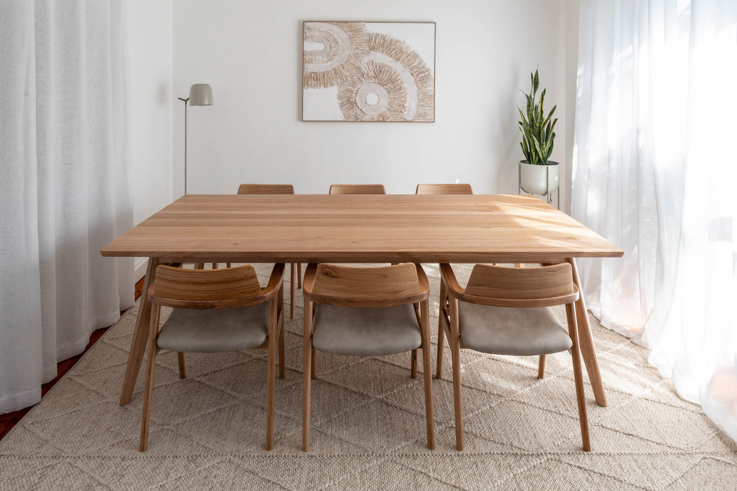 Layla Solid Tasmanian Oak Hardwood Dining Table - Made in Australia
