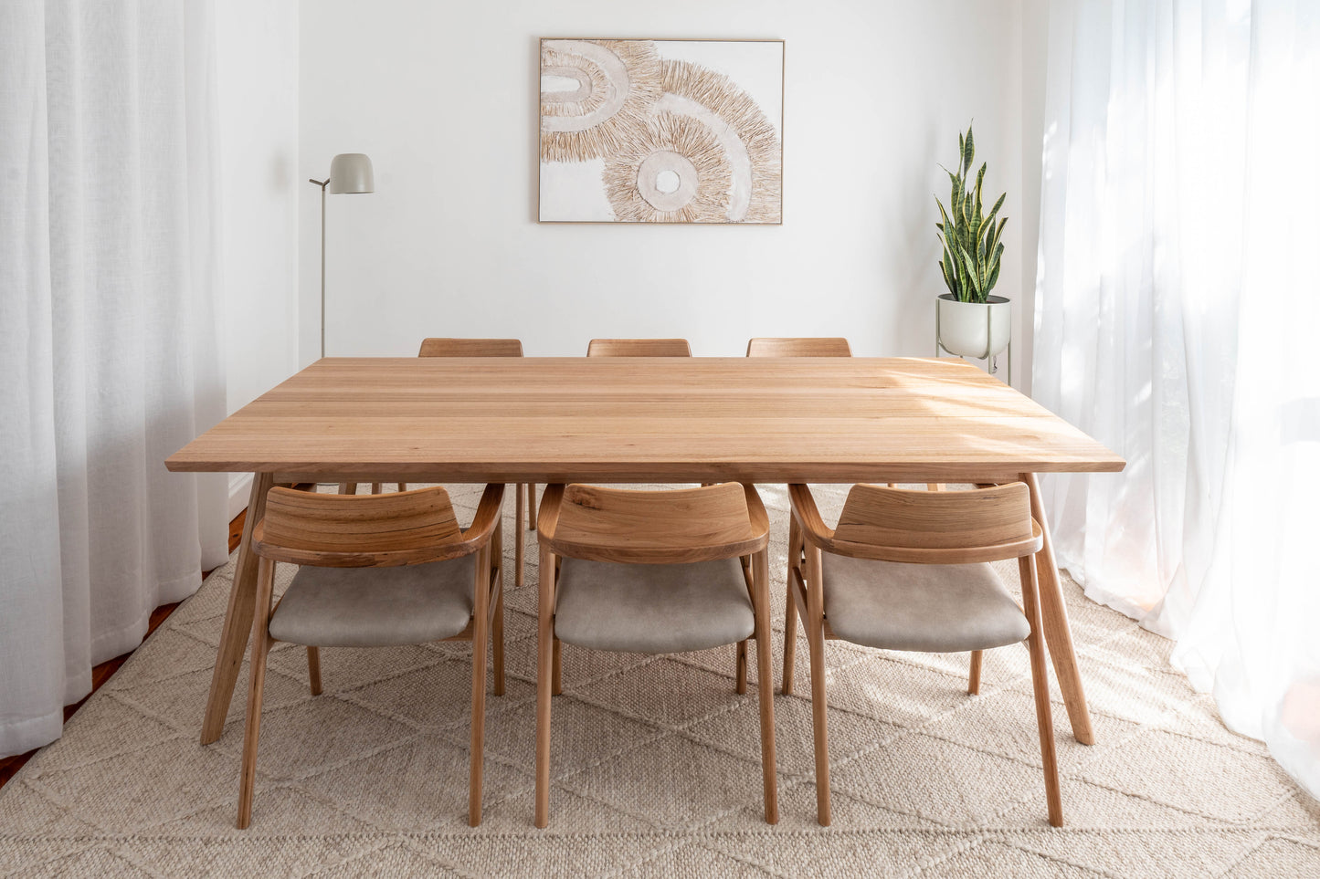 Layla Solid Tasmanian Oak Hardwood Dining Table - Made in Australia