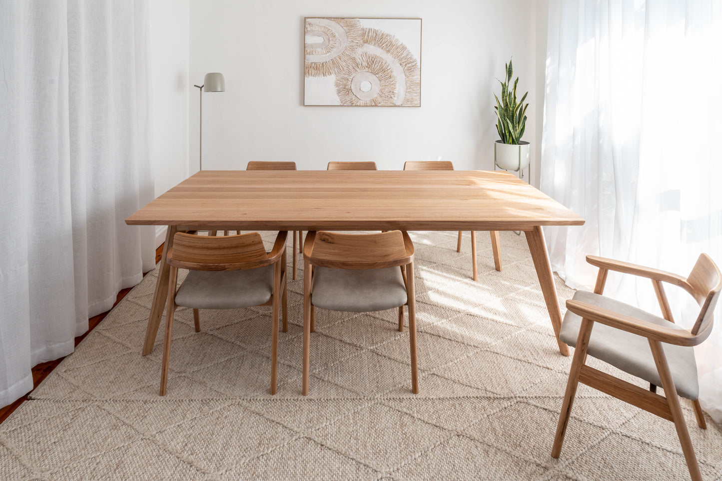 Layla Solid Tasmanian Oak Hardwood Dining Table - Made in Australia