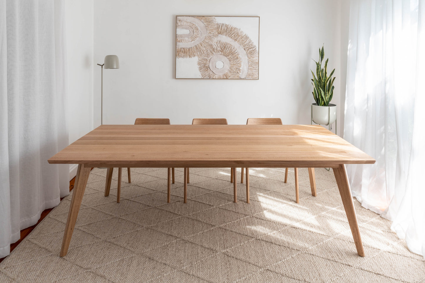 Layla Solid Tasmanian Oak Hardwood Dining Table - Made in Australia