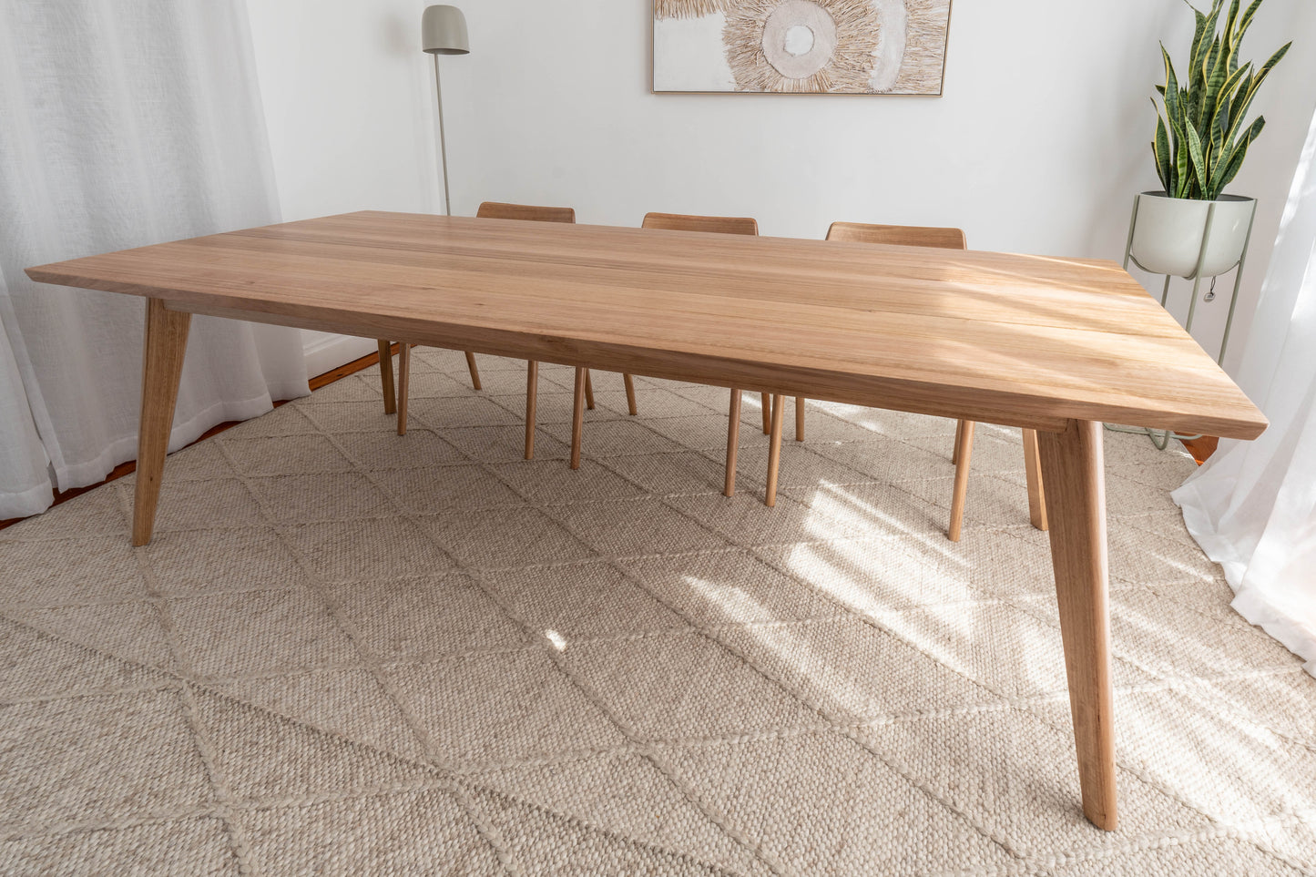 Layla Solid Tasmanian Oak Hardwood Dining Table - Made in Australia