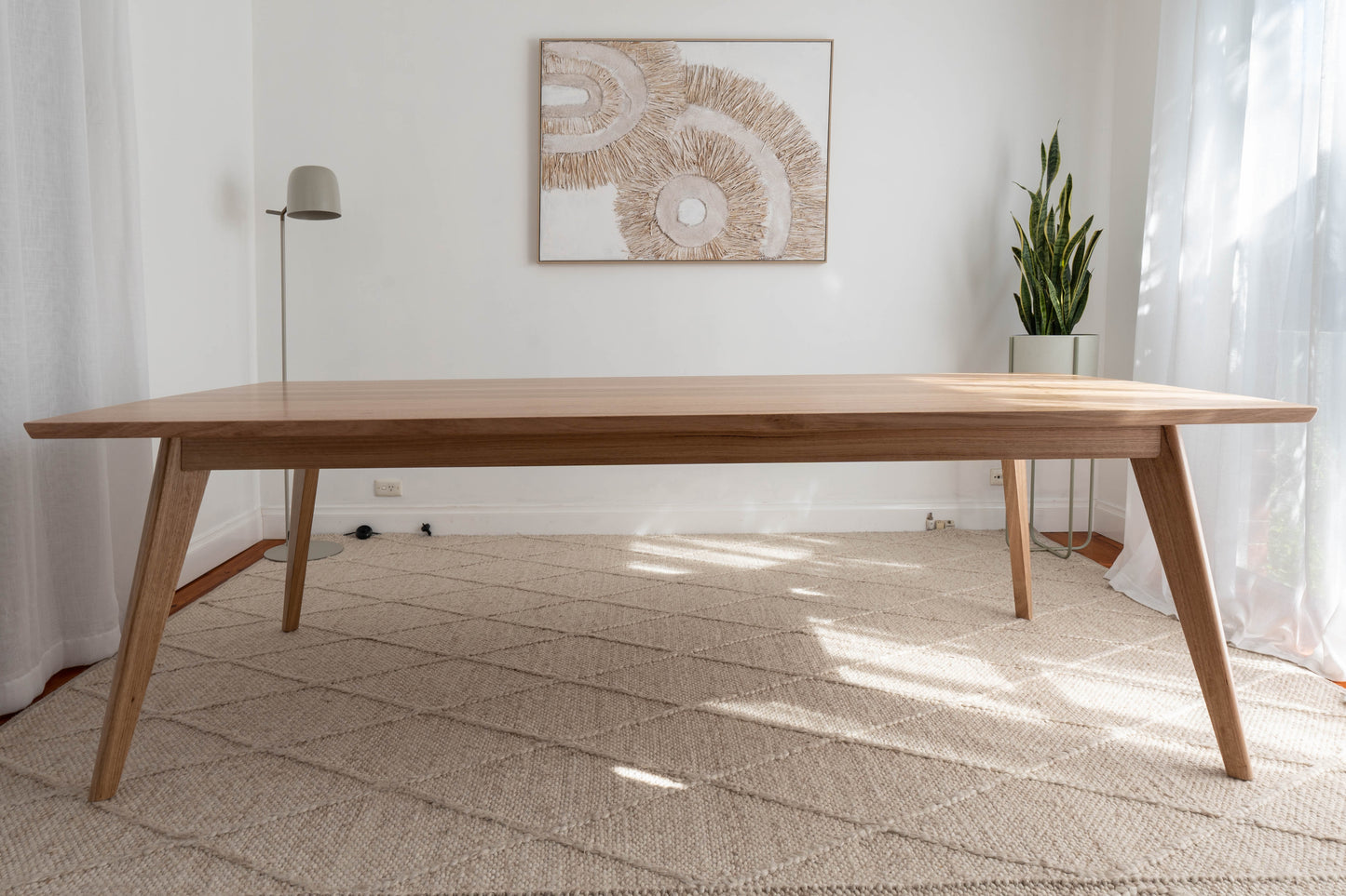 Layla Solid Tasmanian Oak Hardwood Dining Table - Made in Australia