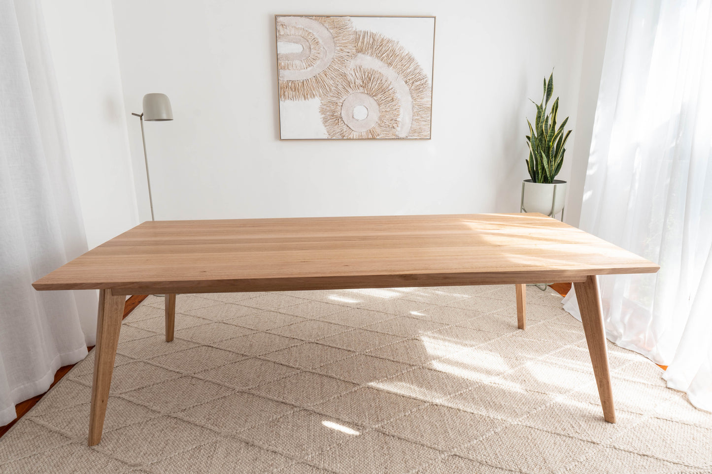 Layla Solid Tasmanian Oak Hardwood Dining Table - Made in Australia