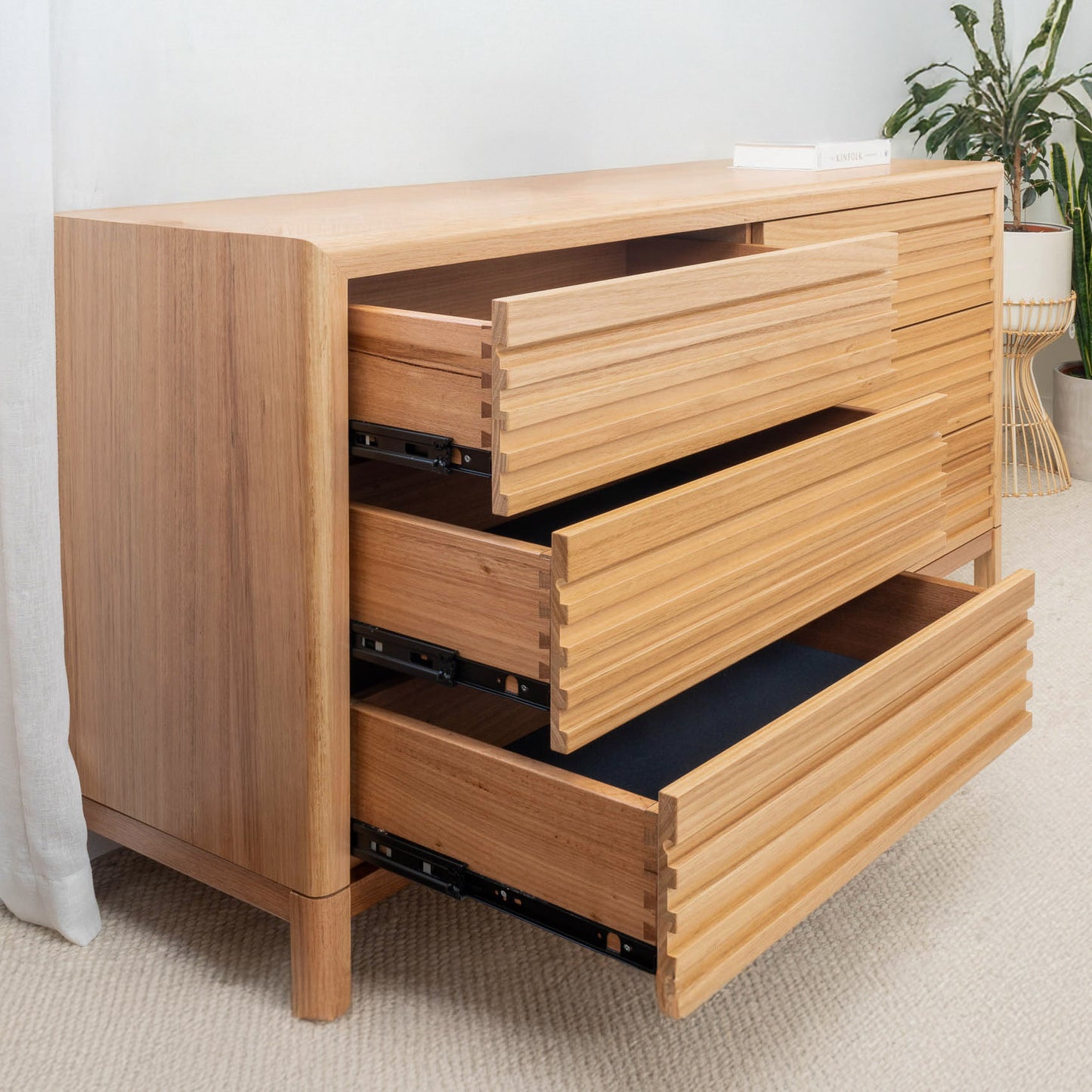 Luna Tasmanian Oak 6 Drawer Dresser - Made in Australia