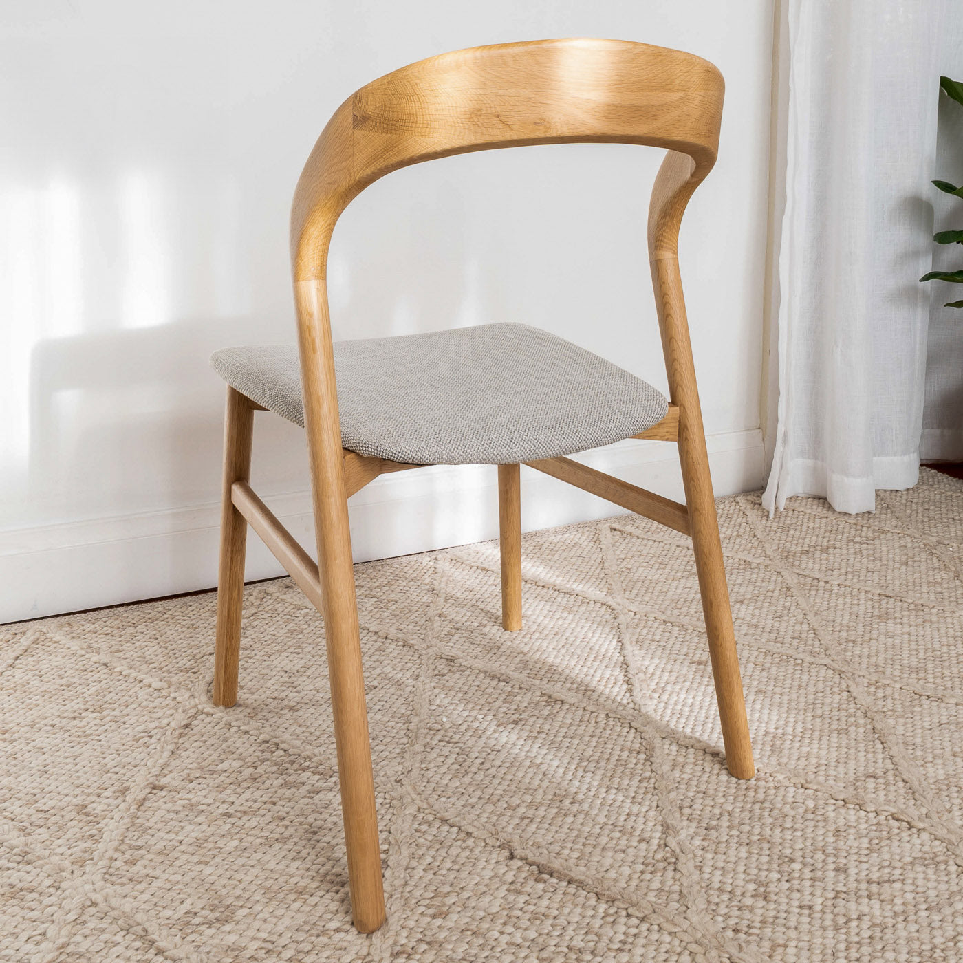 Freya Solid American Oak Upholstered Dining Chair
